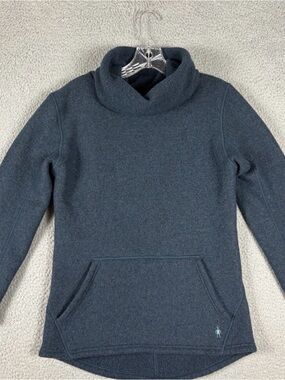 Smartwool Hudson Trail Sweater Women's Small Twilight Blue Fleece Pullover